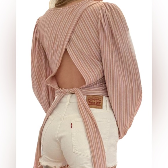 Free People Autumn Nights top shirt blouse small indie core boho fancy summer - Picture 3 of 5